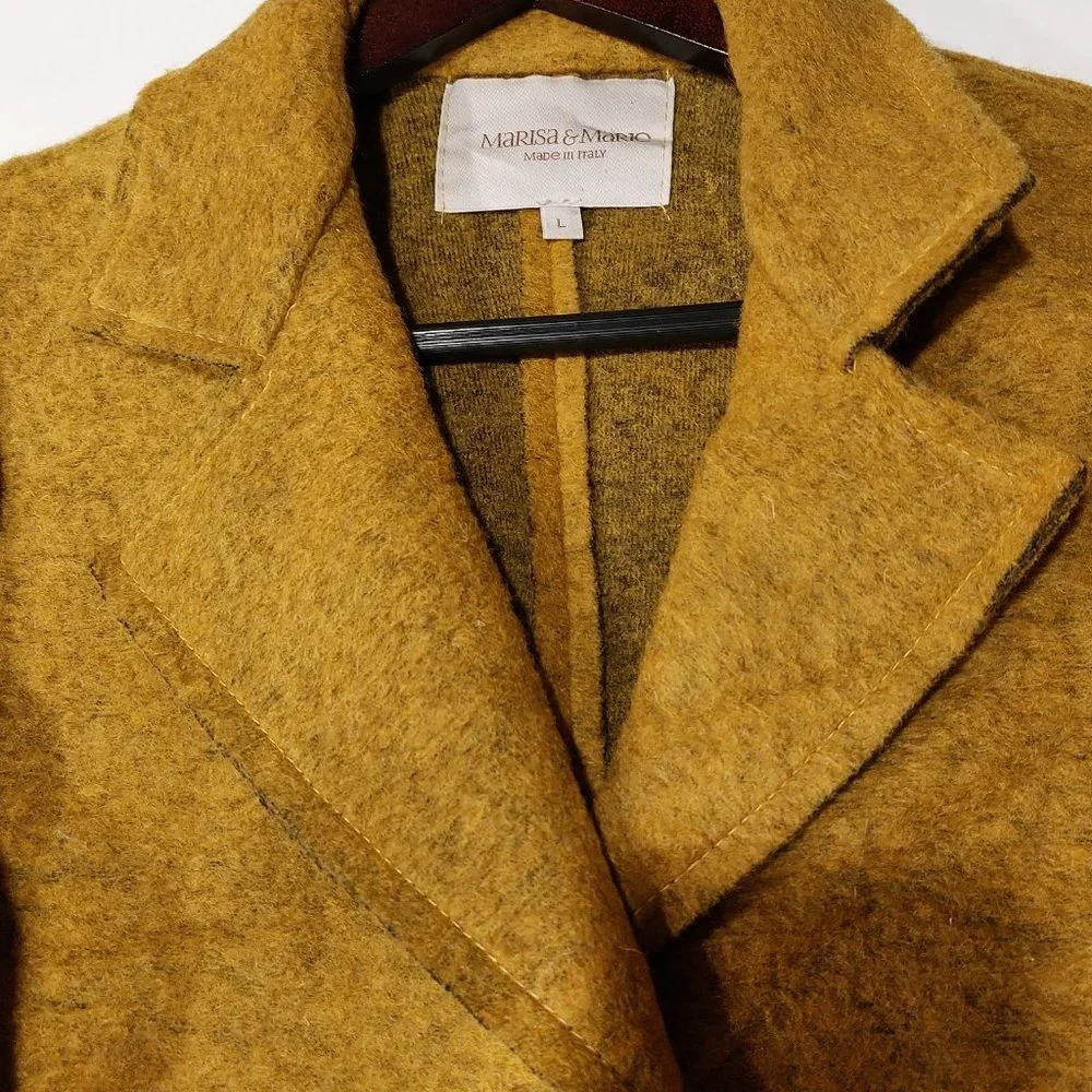 MARISA & MARIE Italian Made Wool Blend Tailored Blazer - Mustard - Size L/M - Picture 8 of 9